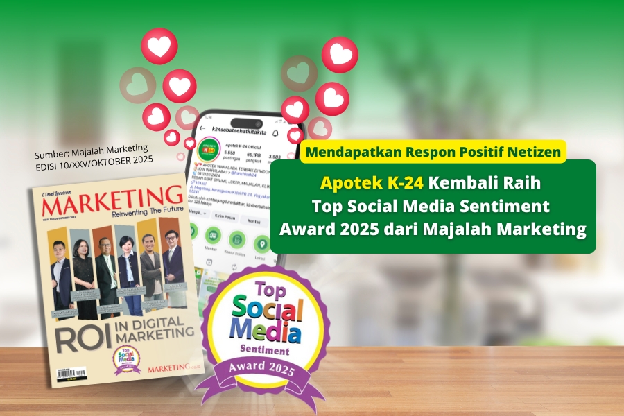 Apotek K-24 Peroleh Top Social Media Sentiment Award 2025 Lagi!